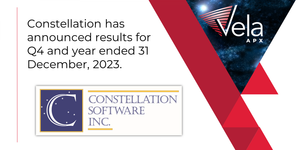 Announcement of 2023 earnings results for Constellation Software Inc